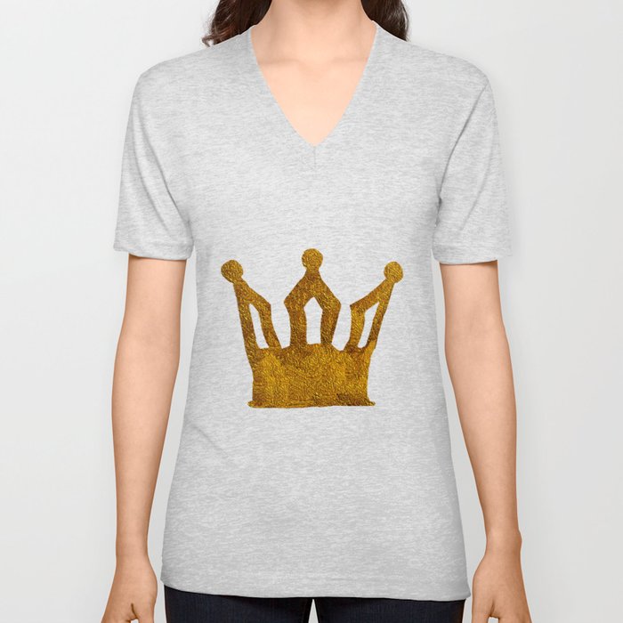 Golden Crown I V Neck T Shirt