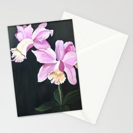 Pink Cattleya Orchid Stationery Card