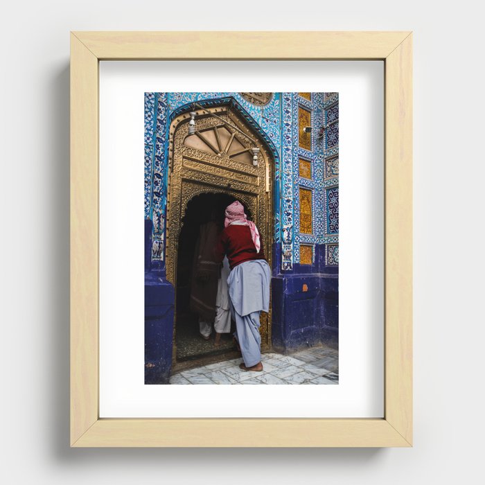 Worship in mausoleum - Pakistan Recessed Framed Print