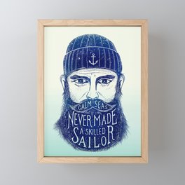 CALM SEAS NEVER MADE A SKILLED (Blue) Framed Mini Art Print