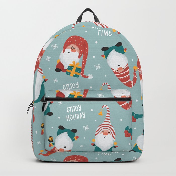 Christmas gnomes pattern Backpack