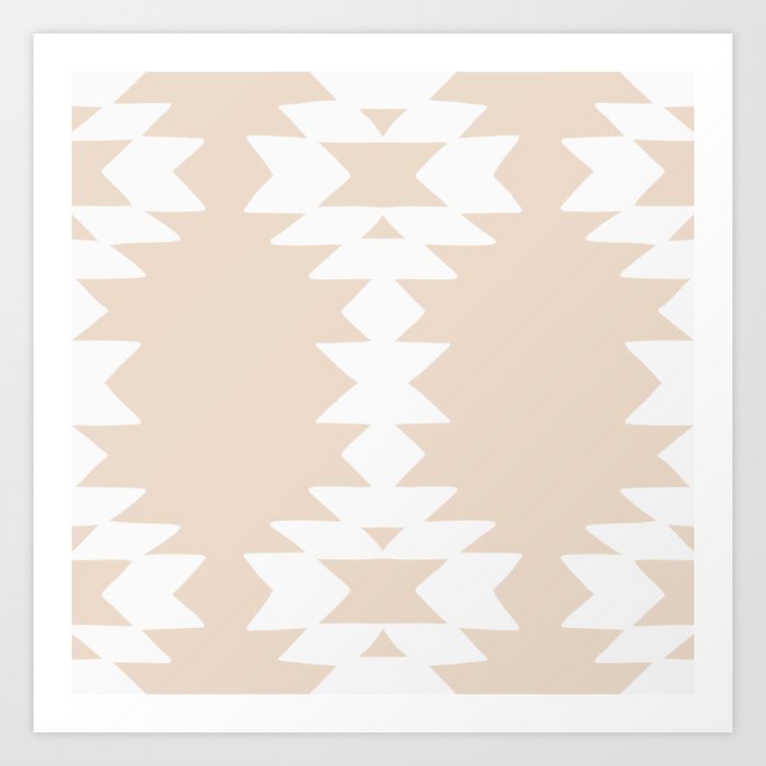 Geometric Southwestern Minimalist Pattern White Sand Art Print