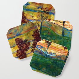 Classical Masterpiece 'Four trees - Quattro alberi' by Egon Schiele Coaster