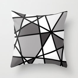 Triangels Geometric Lines dark grey  - grey - white Throw Pillow