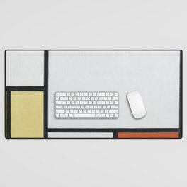 Composition with Blue, Red, Yellow, and Black Desk Mat