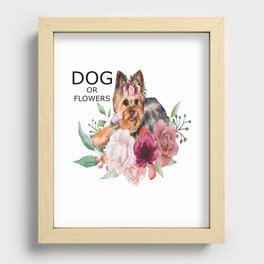Flowers Dog Recessed Framed Print