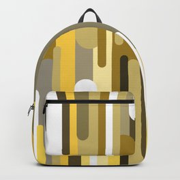 Flowing drops of paint in gold yellow, abstract liquid flow, golden background Backpack