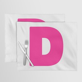 D (Dark Pink & White Letter) Placemat