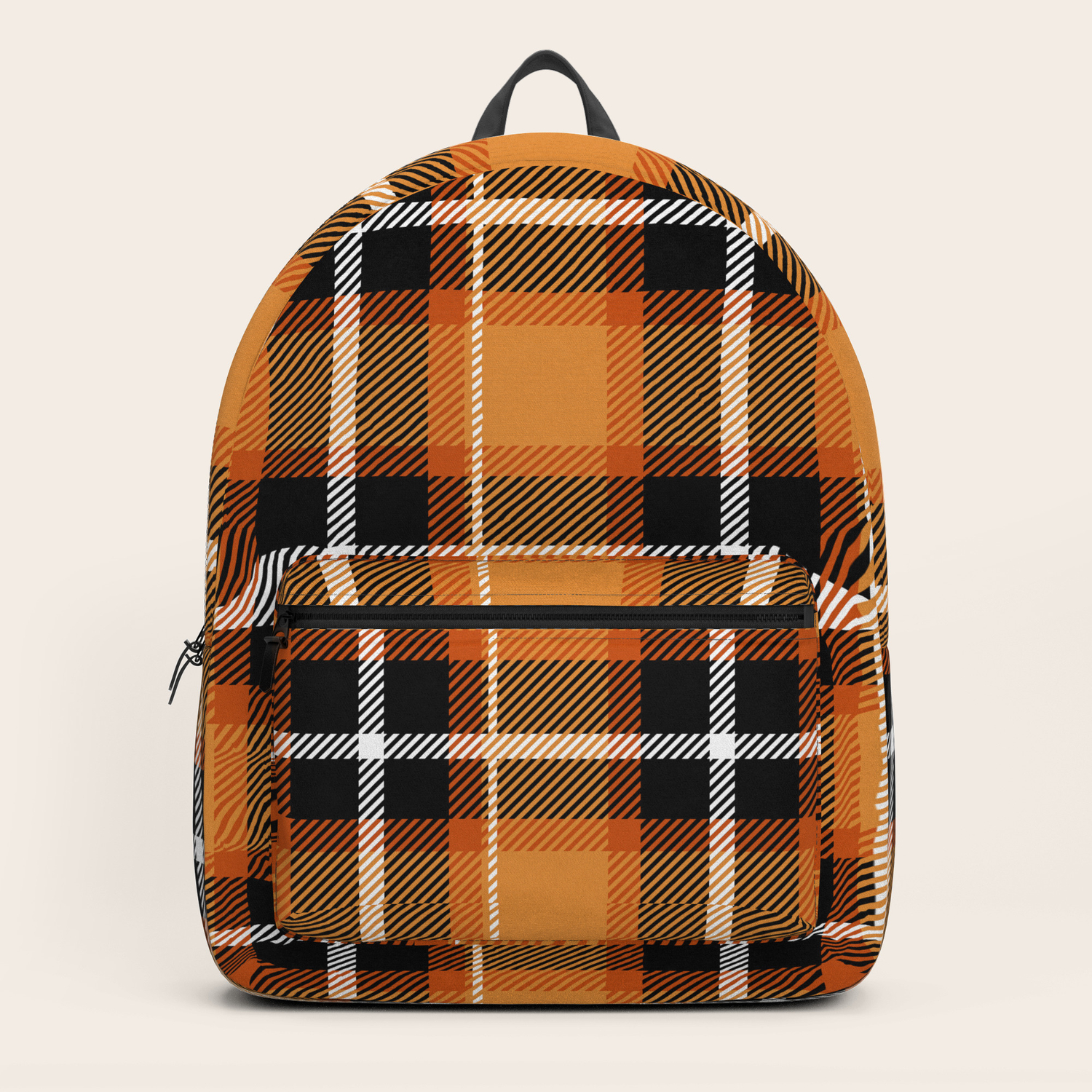 black and orange backpack