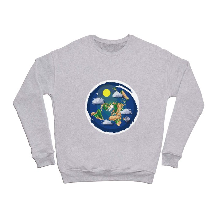 Flat Earth Map Pixel Art (clear background) Crewneck Sweatshirt