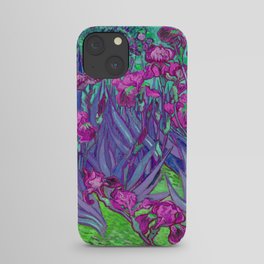 Vincent Van Gogh Irises Painting Violet Fuchsia Palette iPhone Case