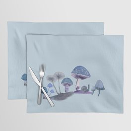 Blue Mushrooms Placemat