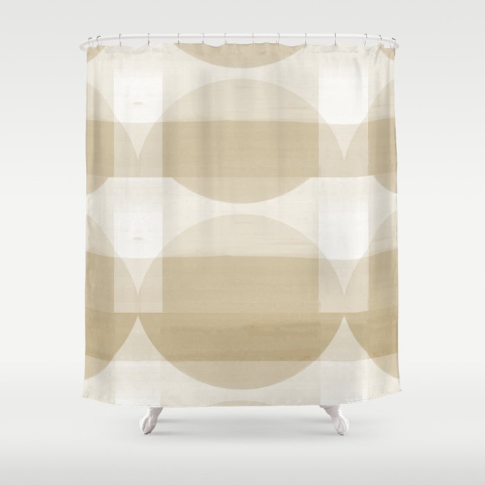 A Touch Of Cream - Soft Geometric Minimalist Beige Tan Creme Ivory Sand Shower Curtain
