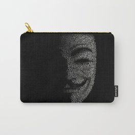 V per Vendetta Guy Fawkes Carry-All Pouch | Graphicdesign, Guyfawkes, Guy, Typography, Vendetta, Black And White, Tipography, V, Mask, Fawkes 