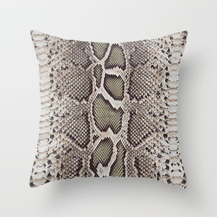 Faux Boa Constrictor Snake Skin Design Throw Pillow