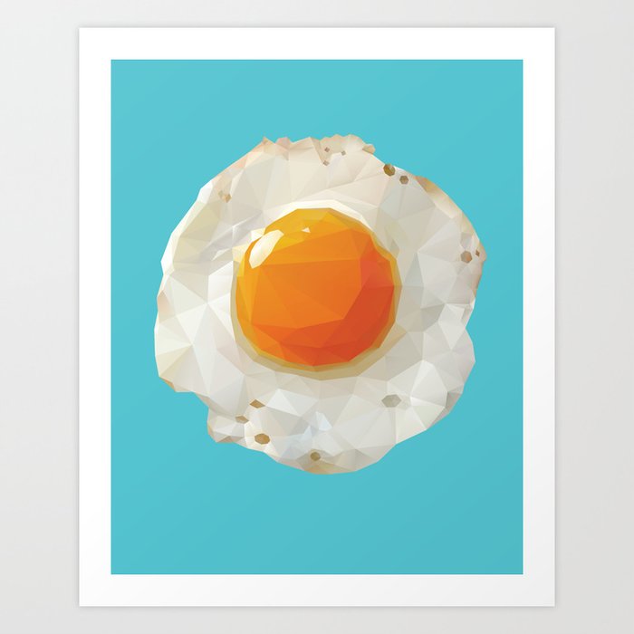 Fried Egg Polygon Art Art Print