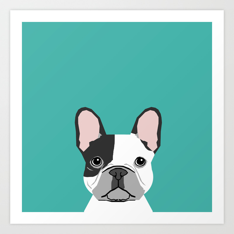 French Bulldog Black And White Peeking Dog Head Funny Dog Gifts Frenchies Must Haves Art Print By Foreverfrenchies Society6