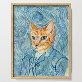 Kitten van Gogh Serving Tray