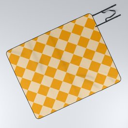 Honey Slanted Checker Picnic Blanket