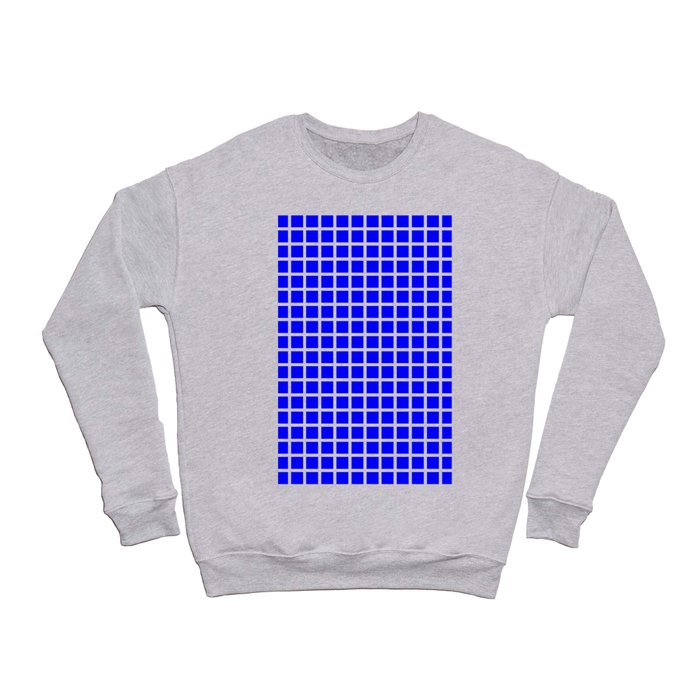 Grid (White & Classic Blue Pattern) Crewneck Sweatshirt