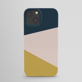 Jag 2. Minimalist Angled Color Block in Navy Blue, Blush Pink, and Mustard Yellow iPhone Case
