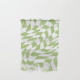 Wavy Matcha Green Checkered Print Wall Hanging