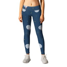 Rocket to the Moon and Stars Leggings | Stars, Star, Amongthestars, Bluedream, Rocket, Moon, Spacex, Rocketsky, Fullmoon, Blue 
