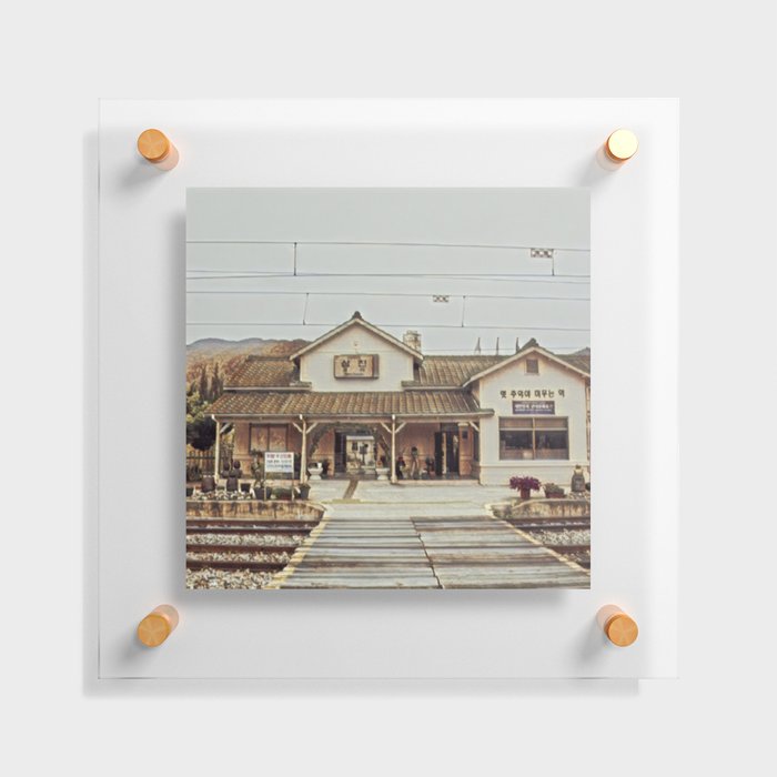 Small country train station Floating Acrylic Print