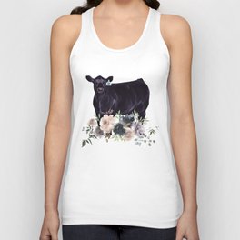 Angus Heifer with Lavender Floral  Tank Top