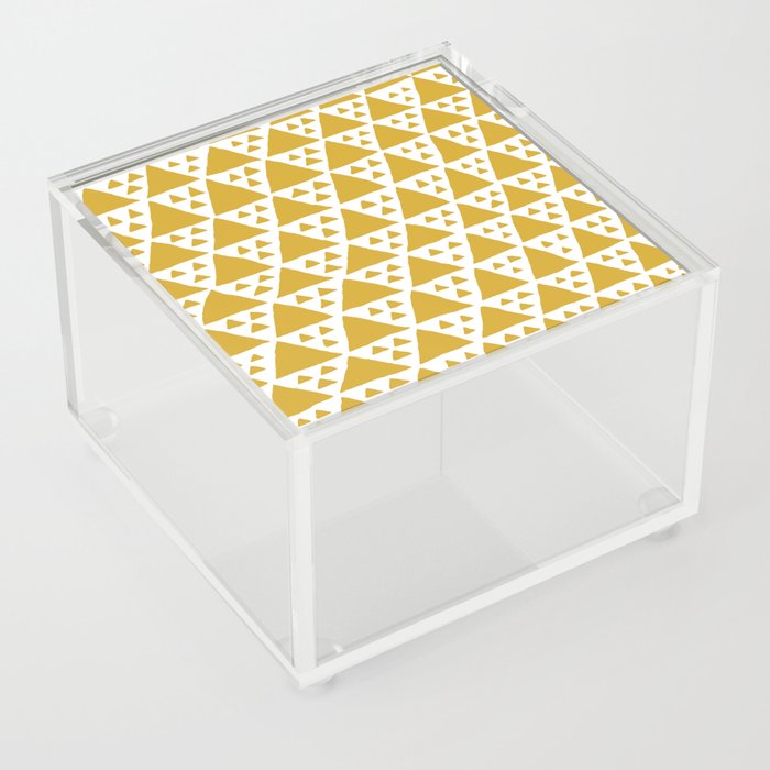Triangles Big and Small in gold Acrylic Box