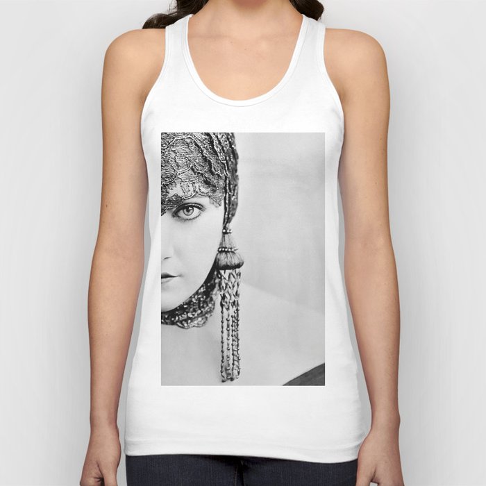 Hollywood starlet Gloria Swanson roaring twenties jazz age flapper female portrait black and white photograph - photography - photographs Tank Top