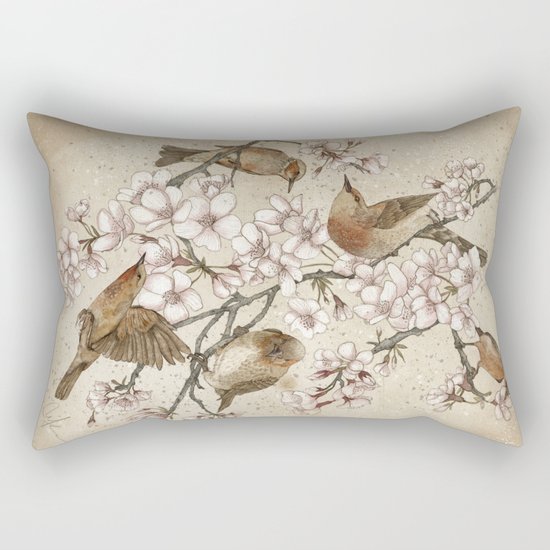 Too many birds Rectangular Pillow