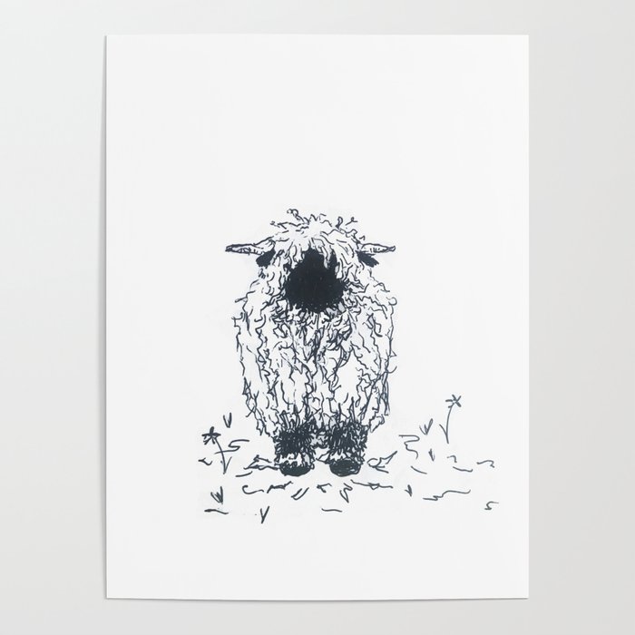 Valiant Valais Sheep Poster by Sydney S | Society6