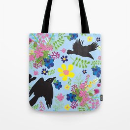 Wildflower Ravens by Crow Creel Coolture Tote Bag