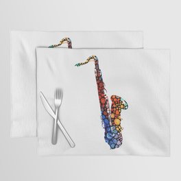 Colorful Saxophone Art Sax Music Placemat