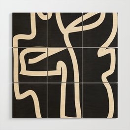 Abstract line art / Face Wood Wall Art
