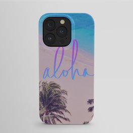 Aloha Hawaii iPhone Case | Palmtree, Landscape, Island, Wilderness, Nature, Hawaii, Typography, Aloha, Ocean, Digital 