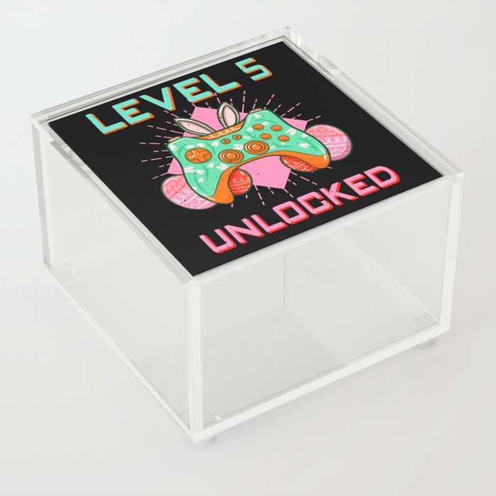 5 Year Old Level Unlock Gamer Game Easter Sunday Acrylic Box