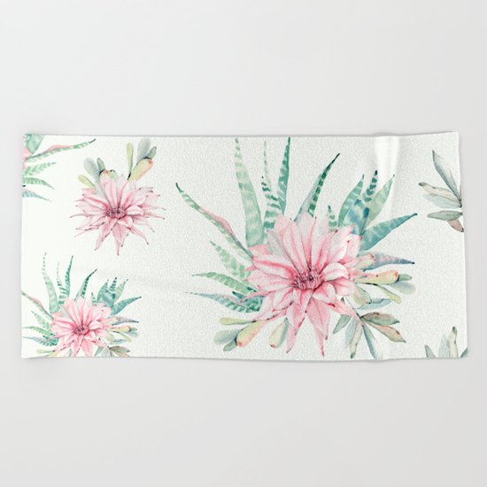 Cactus Pattern Light Green #society6 #buyart Beach Towel