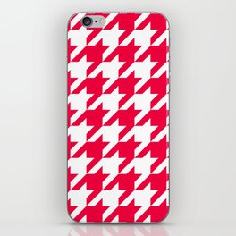 Big Red Houndstooth Pattern iPhone Skin