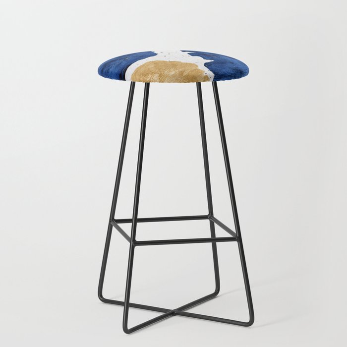 Gold and Navy Blue paint Bar Stool