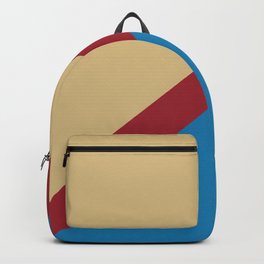 Blue Beige Red Diagonal Stripe Pattern Rustoleum 2021 Color of the Year Satin Paprika & Accents Backpack | Striped, Minimal, Lined, Beige, 2021, Horizontal, Lines, Rustoleum, Paprika, Coloroftheyear 
