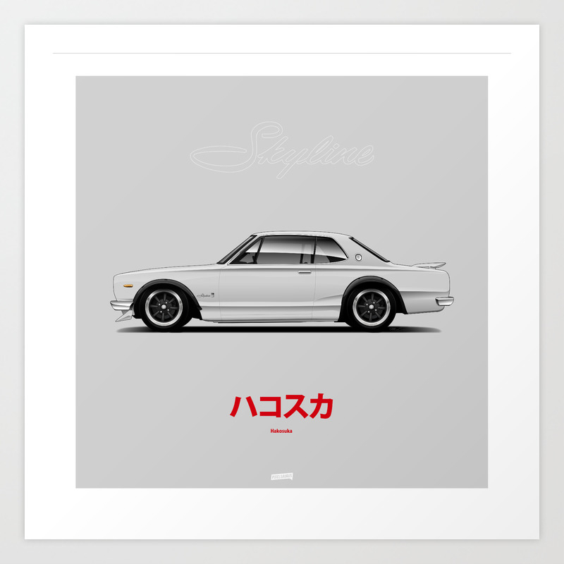 Nissan Skyline Kpgc 10 Hakosuka Gt R Art Print By Pixelsaurus Society6
