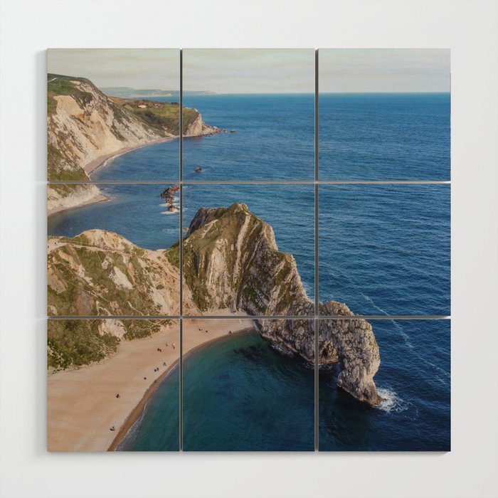 Durdle Door from the air Wood Wall Art