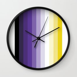 Nonbinary Pride Gradient Wall Clock