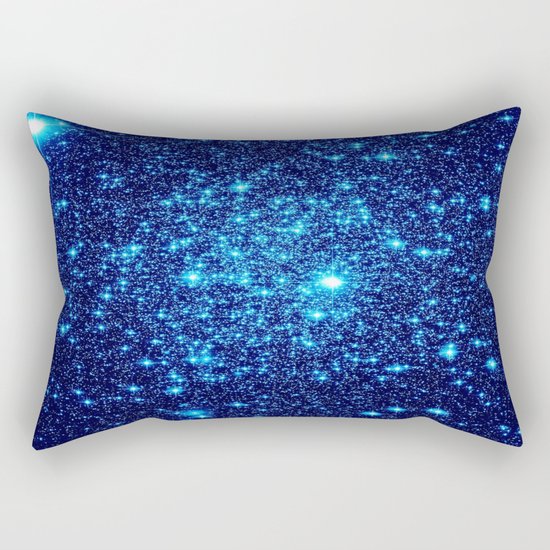 Vivid Blue gALaxY Stars Rectangular Pillow