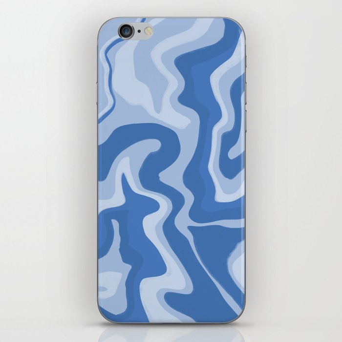 70s Retro Liqiud Swirl in Blue iPhone Skin