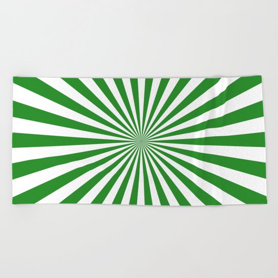 Starburst (Forest Green/White) Beach Towel
