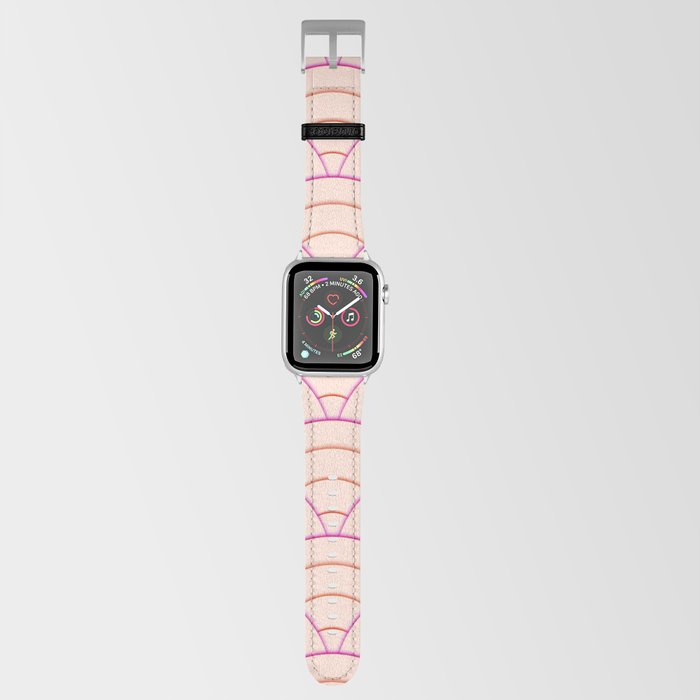 Peach Pink Art Deco Minimal Arch Pattern  Apple Watch Band