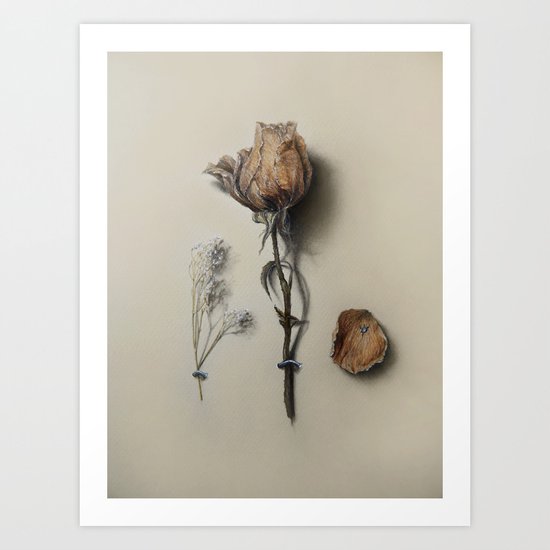 Dried Rose Art Print